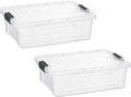 Superio Storage Bins with Lids- 2 Pack, 7.4 Qt Clear Boxes by Superio