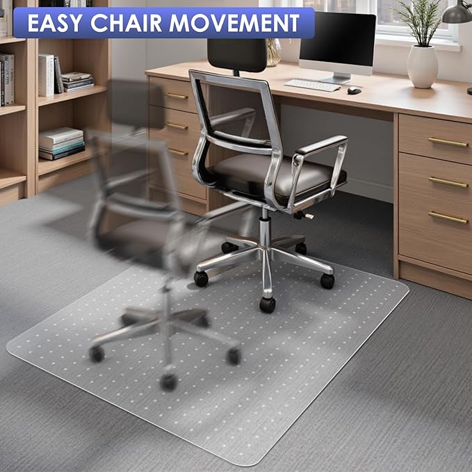 Kuyal Office Chair Mat for Carpet, 46x60 Clear Heavy Duty Computer Chair Mat - Image 6