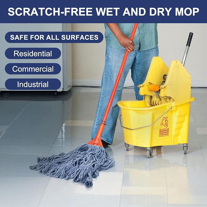 KeFanta 3 Pack Heavy Duty Commercial Mop Head Replacement, Wet Industrial - Image 3