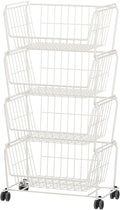PUSDON Stackable Metal Storage Carts, Dual Use Shelf by PUSDON