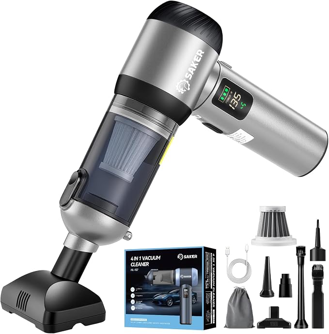 Saker Car Vacuum Portable Cordless 20000Pa Suction Power 4 in 1 Handheld by Saker
