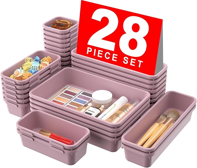 A-LuGei 【28PCS】 Drawer Organizer, Bathroom Organizers and Storage, Makeup by A-LUGEI