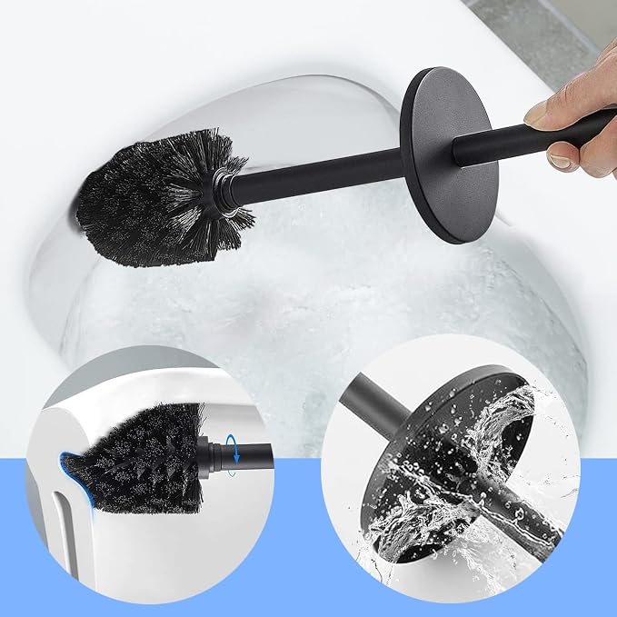 Toilet Brush and Holder Matte Black Toilet Bowl Brush Wall Mounted Toilet Brush - Image 5