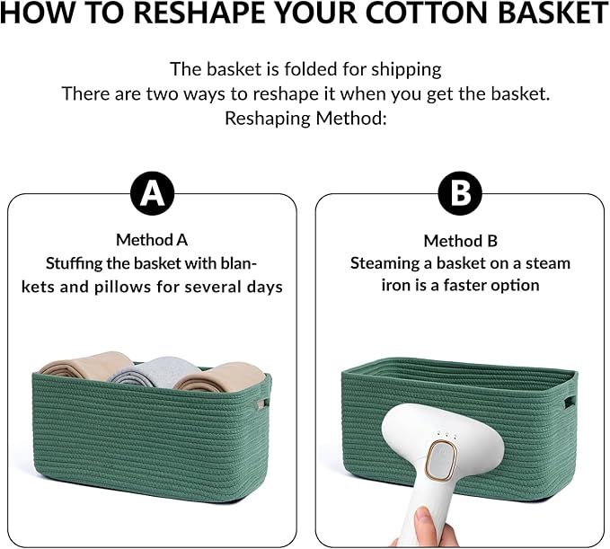 Large Storage Baskets for Organizing, Closet Shelf Baskets for Clothes Blanket - Image 7