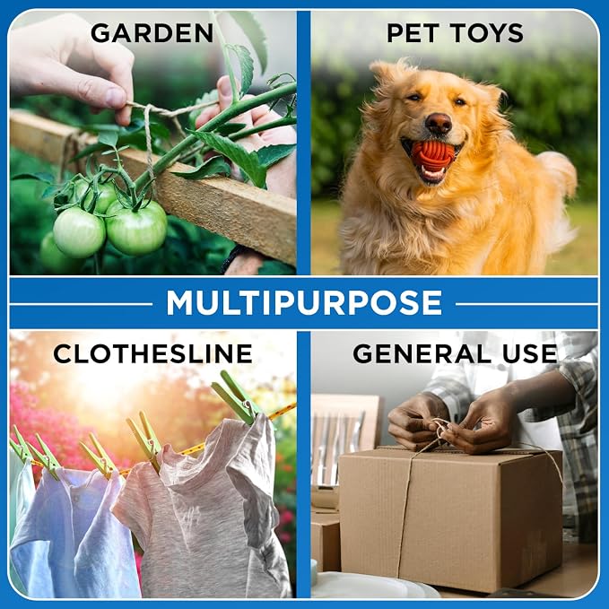 TECEUM Cotton Rope 3/16” – 100 FT – Strong All-Purpose Braided Rope – Natural - Image 7