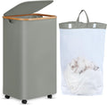 efluky Laundry Basket with Wheels, Tall Rolling Laundry Hamper with Lid and by efluky