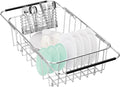 Dish Drainer Rack in Sink Adjustable, Expandable 304 Stainless Steel Metal Dish by SwetLao