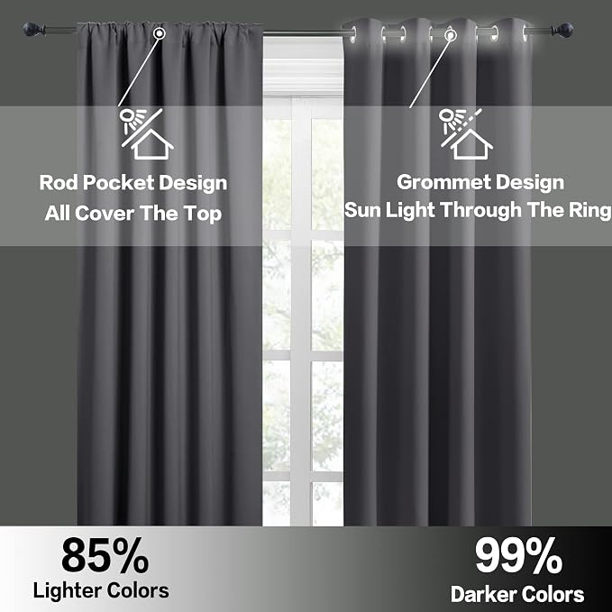 RYB HOME Small Window Curtains Blackout - Image 6