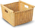 The Basket Lady Deep Pole Handle Wicker Storage Basket, Extra Large, 17.5 in L by TheBasketLady