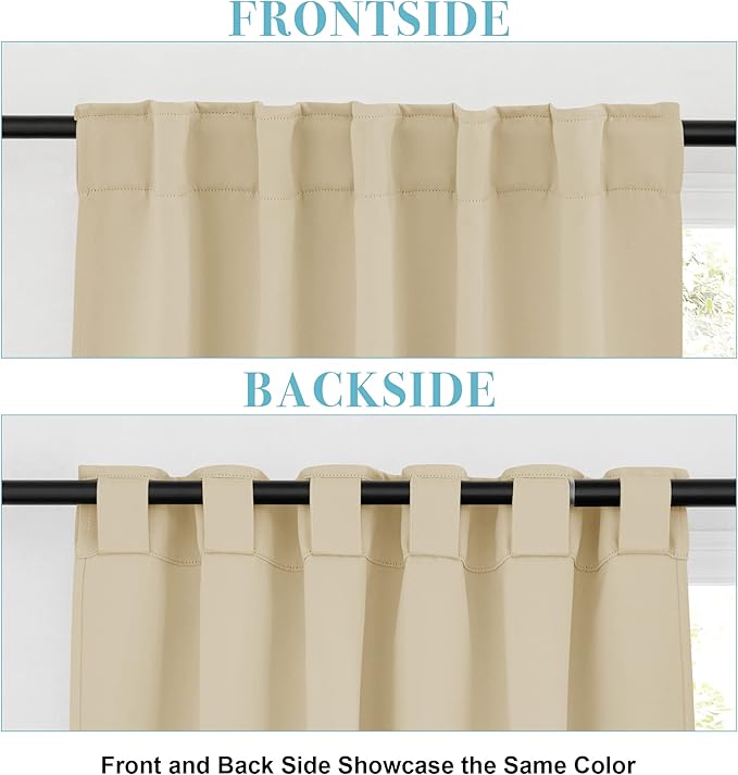 RYB HOME Small Window Curtains Blackout, Privacy Thermal Insulating Drapes - Image 2