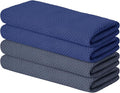 Artoid Mode 100% Cotton Navy Blue Dark Grey Waffle Weave Kitchen Dish Cloths by ArtoidMode