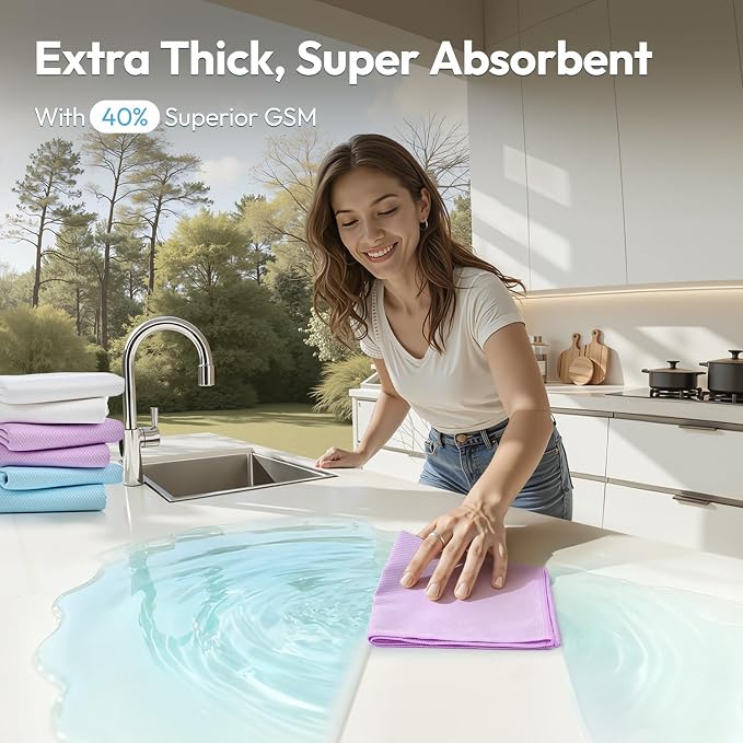 Nanoscale Microfiber Cloths 15.55”x 15.55”, Glass Window Mirror Stainless Steel - Image 3