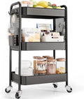 TOOLF 3 Tier Rolling Cart Storage Organizer, Metal Rolling Utility Car by TOOLF