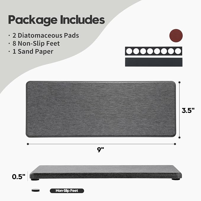 2PCS Bathroom Trays, Water Absorbing Diatomite Stone Quick Drying Mat - Image 6