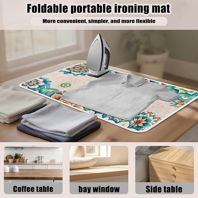 Bohemian Folding Ironing Mat Heat and Steam Resistant Dragonfly Ironing Pad 32 - Image 6