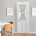 NICETOWN Linen Door Curtains 40 Inches Long, Dual Rod Pocket Semi Sheer by NICETOWN