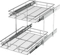 LOVMOR 2 Tier Individual Pull Out Cabinet Organizer 14½" W x 21½" D, Slide Out by LOVMOR