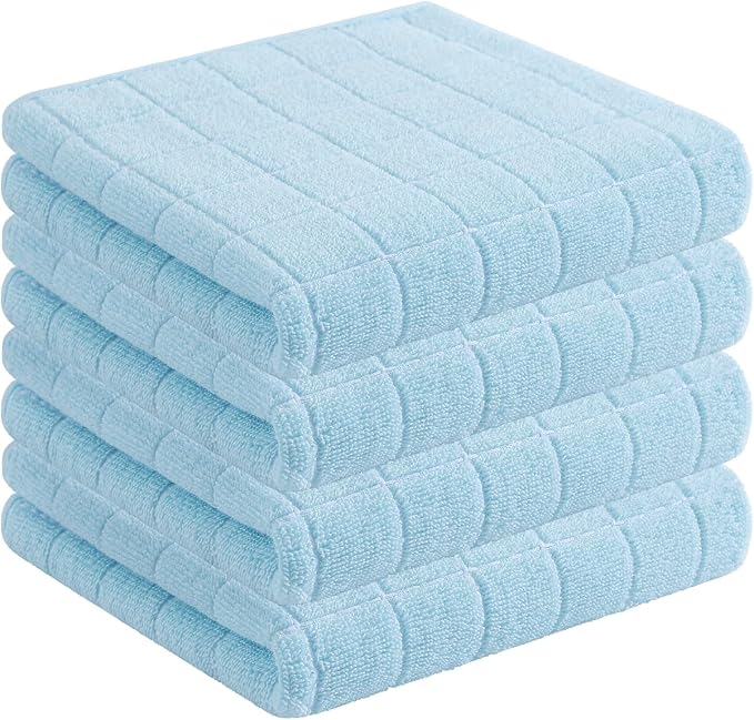 Homaxy 100% Cotton Terry Kitchen Towels, Checkered Designed, Soft and Super by Homaxy