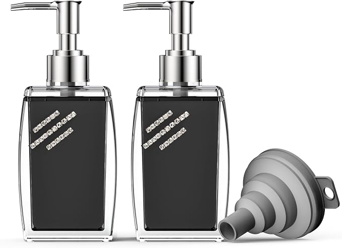 Black Soap Dispenser with Refillable Plastic Pump by Unknown
