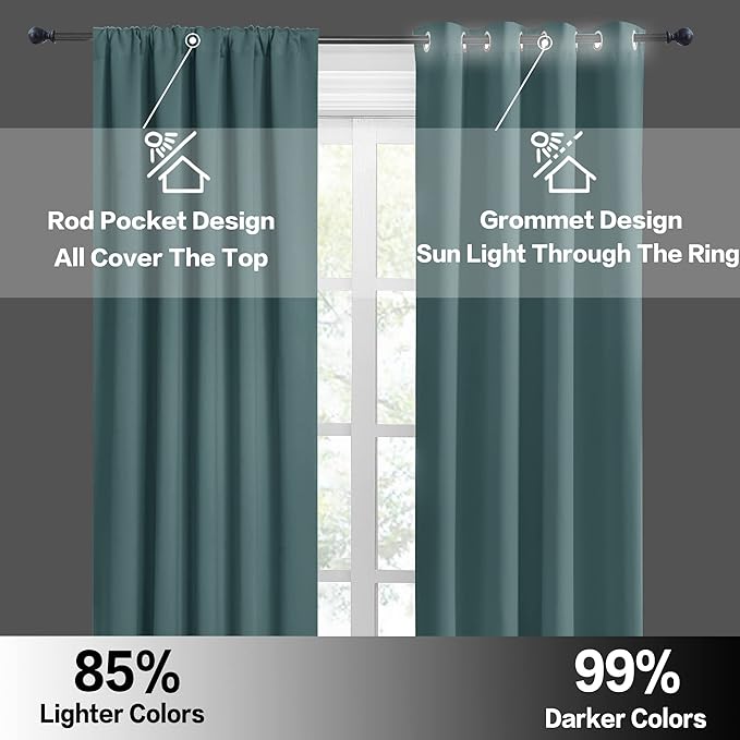 RYB HOME Small Curtains Blackout - Image 5