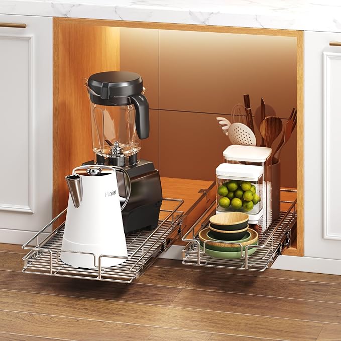 Pull Out Cabinet Organizer 10½" W x 18" D, Heavy Duty Cabinet Pull Out Shelves - Image 6