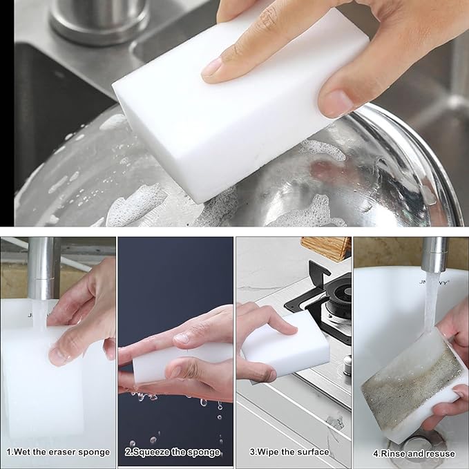 50 Pack Magic Sponge Eraser, Extra Thick and Long Lasting Melamine Cleaning - Image 3