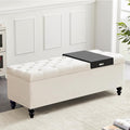 Living&Giving Storage Ottoman 50.2 Inches Upholstered Fabric Storage Ottoman by LivingGiving