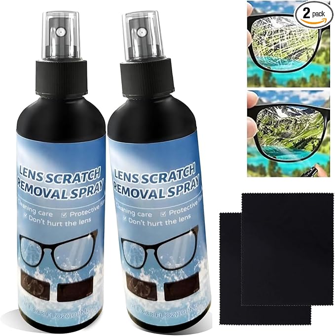 2PCs Lens Scratch Remover for Eye glasses, Lens scratch removal spray, Eyeglass by KEHOO