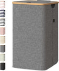 BALEINE Laundry Hamper with Lid, Tall Laundry Baskets with Bamboo Pull Handles by BALEINE