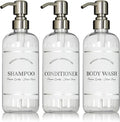 Clear Refillable Shampoo and Conditioner Bottles by ArtanisHome