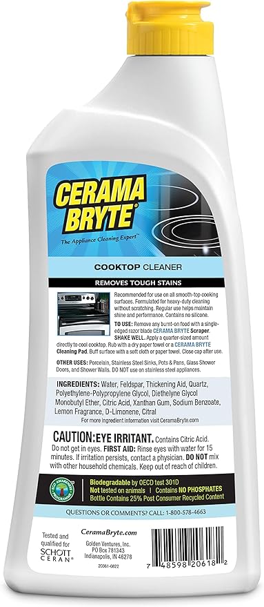 Cerama Bryte Removes Tough Stains Cooktop and Stove Top Cleaner - Image 2