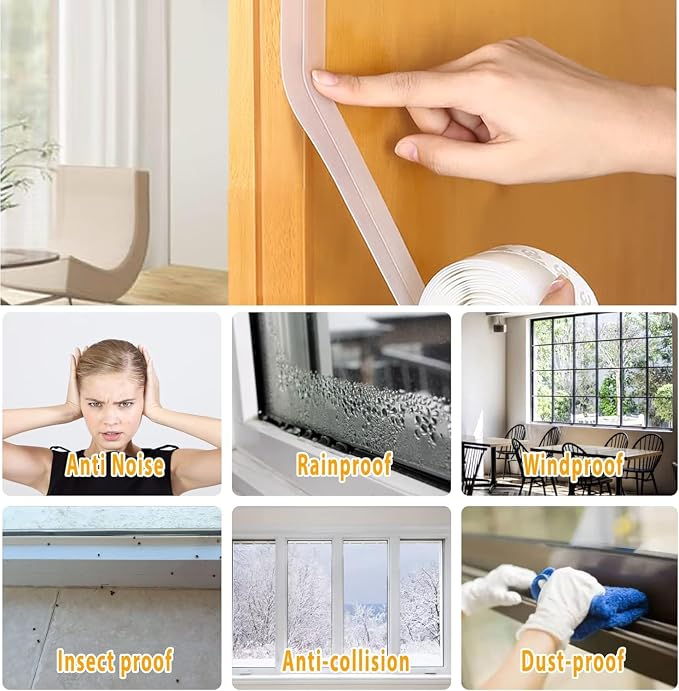 20 Ft Weather Stripping Door Seal Strip, Shower Door Bottom Seal, Self Adhesive - Image 3