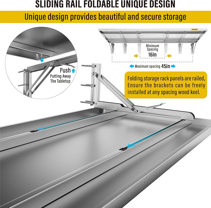 1.3x4ft Adjustable Rail Type Folding Storage Rack Shelf, Suitable - Image 5