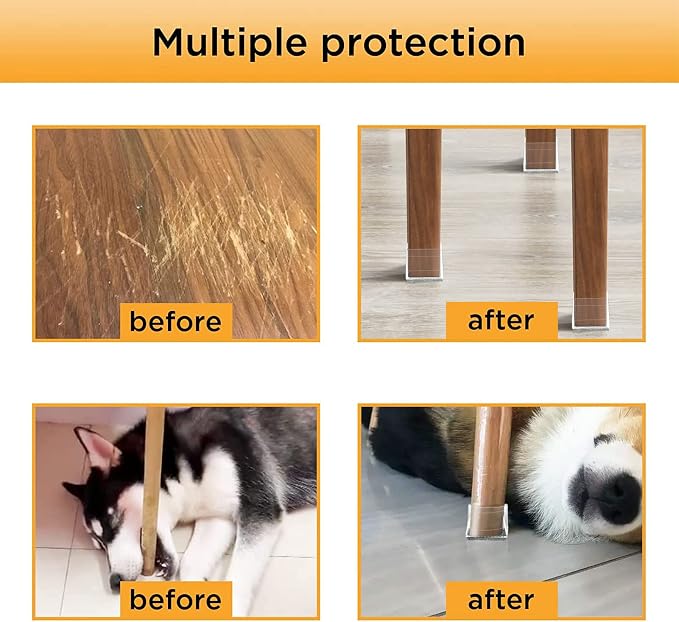 Square Chair Leg Protectors for Hardwood Floors - Image 6