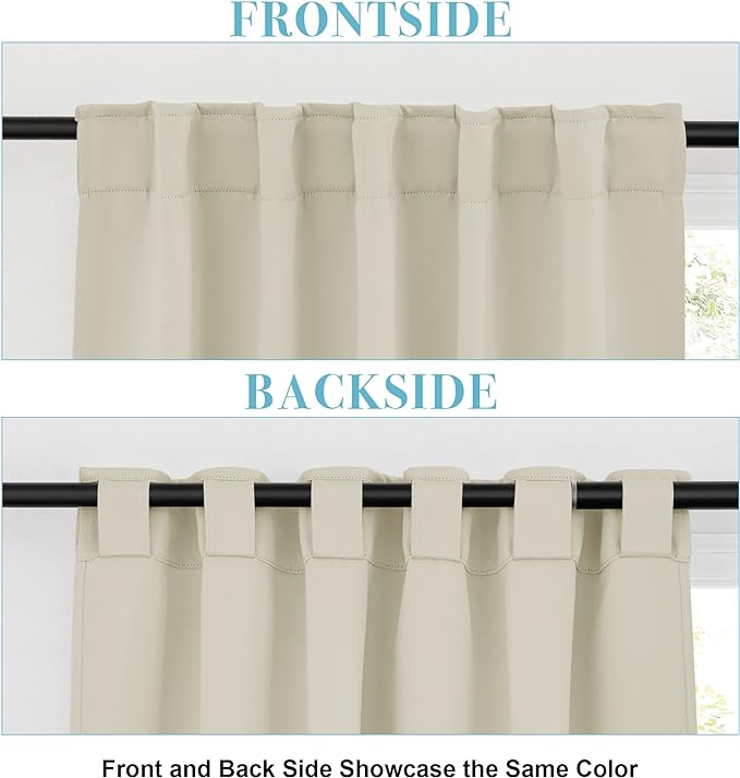 RYB HOME Blackout Curtains for Living Room, Back Tab & Rod Pocket Top - Image 2