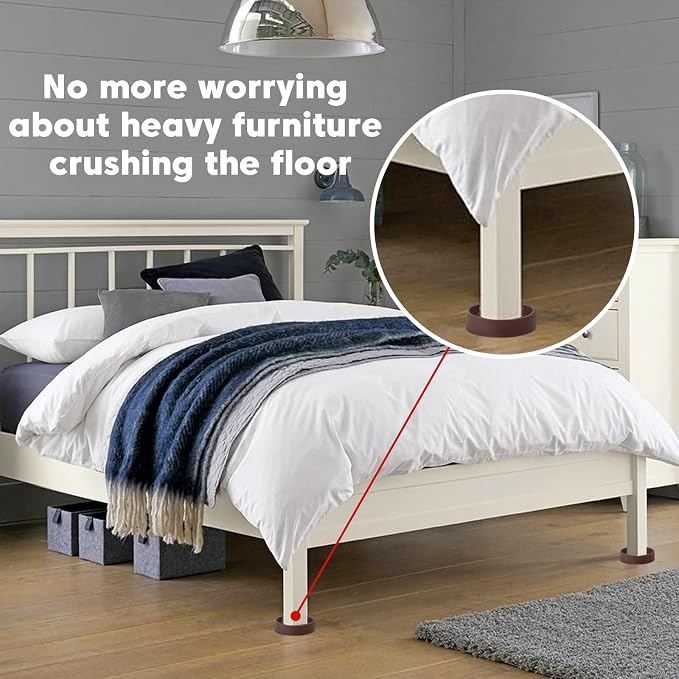 8Pcs 3"*3" Rubber Non-Slip Furniture Pads Heavy Duty Furniture Casters Cups - Image 4