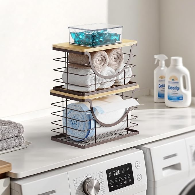 Extra Large Trash Bag Holder Under Sink Stackable Kitchen Storage 2 Pack - Image 3