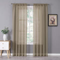 Tollpiz Sheer Curtain Linen Textured Bedroom Curtains Sheer Light Filtering Rod by Tollpiz