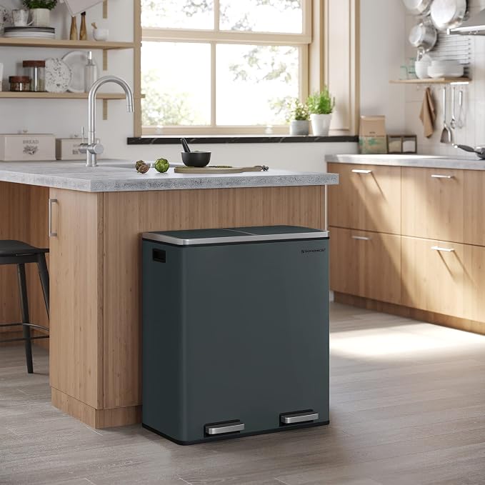 SONGMICS Trash Can, 2 x 8 Gallon Garbage Can - Image 3