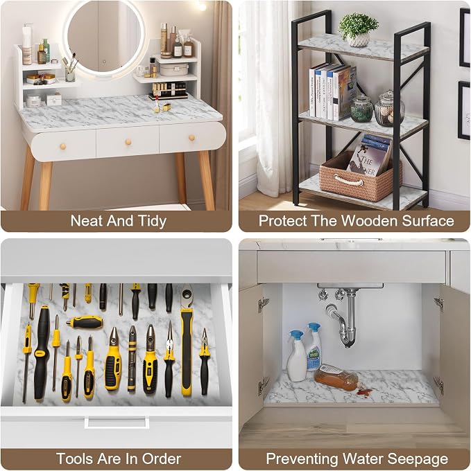 OcePor Non-Adhesive Drawer and Shelf Liner 12IN x 30FT，Non Slip Cabinet and - Image 7