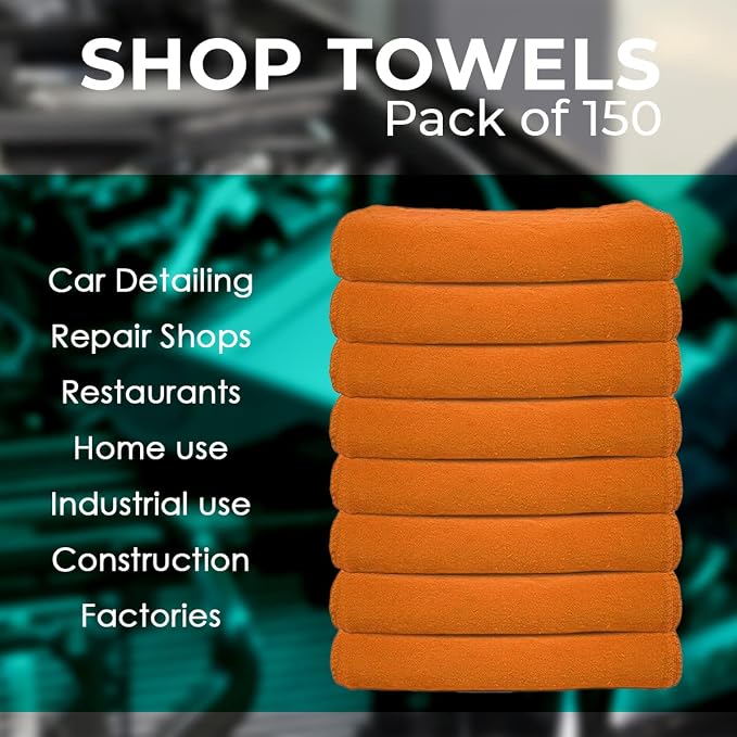 Avalon Towels Cotton Shop Rags – Size 12x14 Inches Cleaning Rags – Absorbent - Image 7