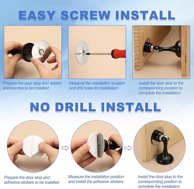 uxcell Magnetic Door Stopper, Stainless Steel Heavy Duty Door Holder, No - Image 4