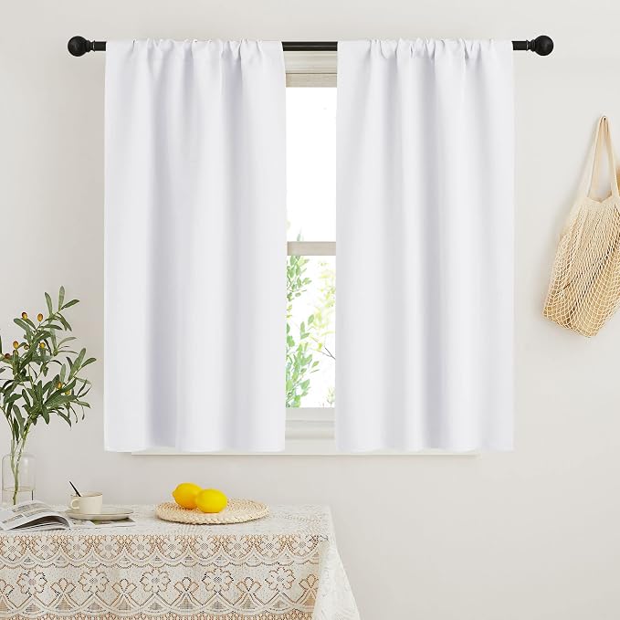RYB HOME Short Curtains 45 inch 2 Panels Set, Room Darkening Small Window by RYBHOME