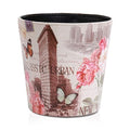 PU Leather Small Trash Can Wastebasket, Round Garbage Container Basket by Unknown
