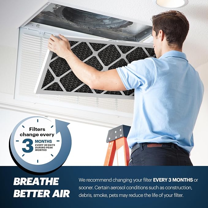 BNX TruFilter 20x25x1 MERV 12 Odor Defense AC Furnace Air Filter - Image 7