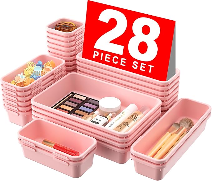 A-LuGei 【28PCS】 Drawer Organizer, Bathroom Organizers and Storage, Makeup by A-LUGEI