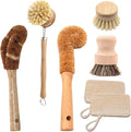 Haploon 7 Piece Wooden Dish Brush Natural, Bamboo Brush Kitchen Set Dish by Haploon