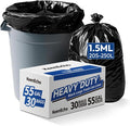 Heavy Duty Contractor Trash Bags 55-60 Gallon, 1.5Mil Extra Thick, Strong Black by KeenEcho