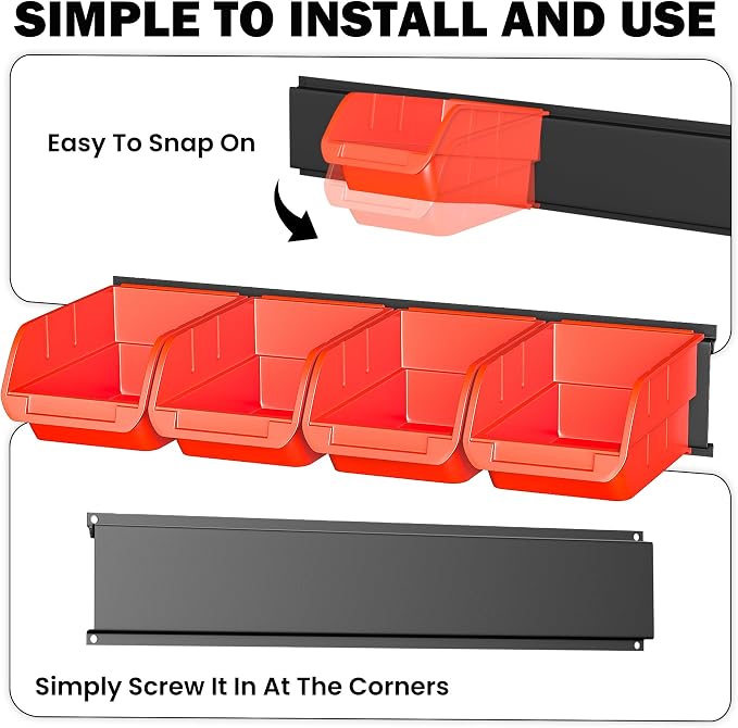 Ultrawall Wall Mounted Storage Bins, Plastic Hanging Storage Organizer Bins - Image 6