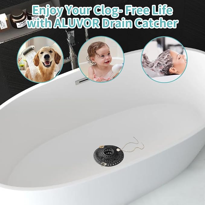 Shower Hair Drain Catcher, Silicone Bathtub Drain Hair Catcher Strainer - Image 3